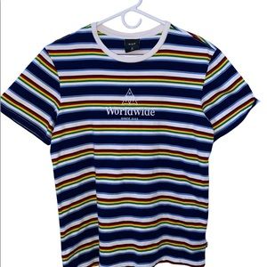 Huf worldwide Striped rainbow t-shirt
